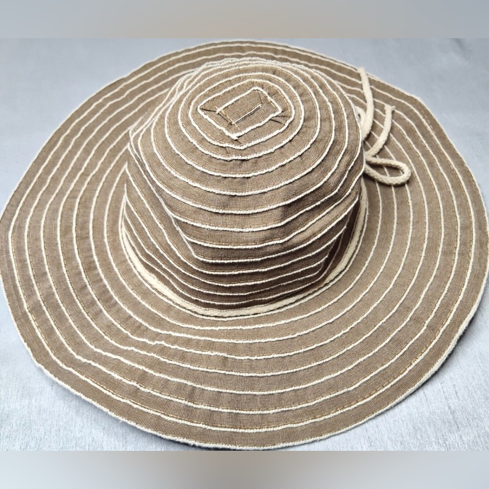 Women’s One Size Brown Ivory Beach Summer Floppy Vacation Hat